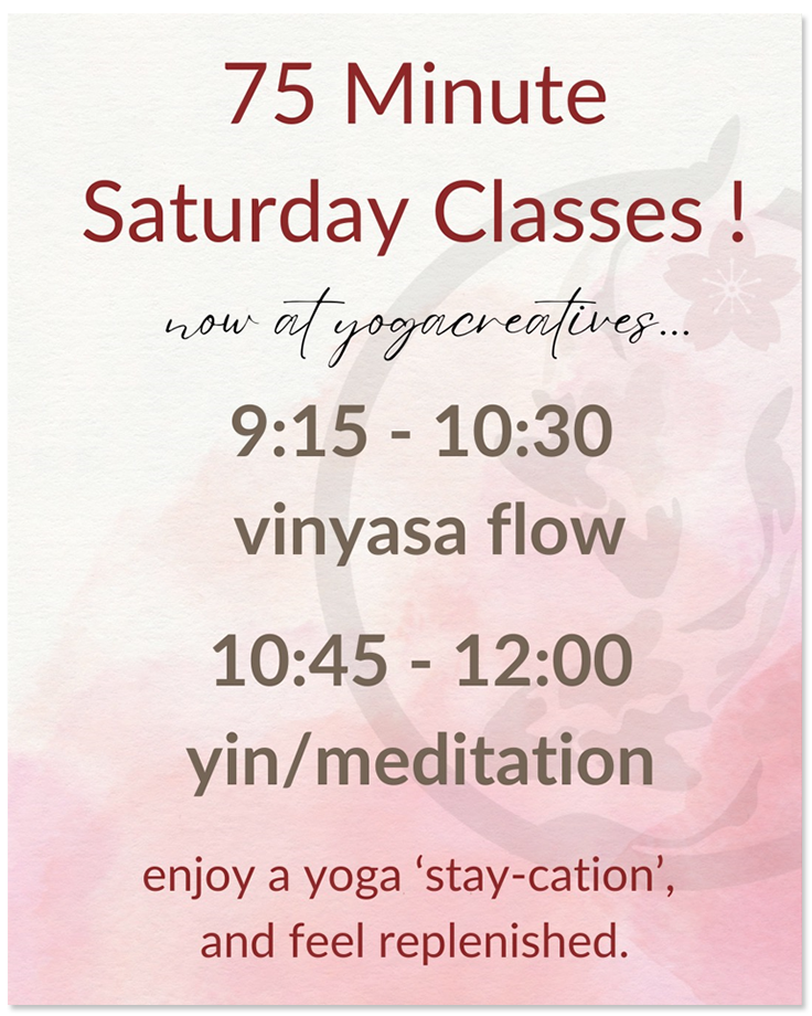 75 Minute Saturday Yoga Classes